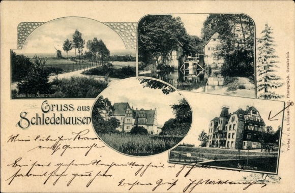 Ak Schledehausen Bissendorf in Niedersachsen, Sanatorium, Wassermühle