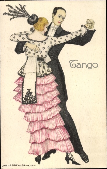 Artist PC Koehler, Mela, Tango, couple of dancers, BKWI 843 4