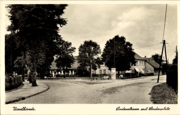 Postcard Visselhövede in Lower Saxony, Lindenstraße, Lindenplatz