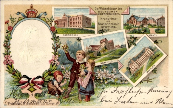 Tłoczone domy dziecka lito Niemieckiego Stowarzyszenia Weteranów Wojennych, Osnabrück, Canth, Wittlich, Römhild, Kaiserin