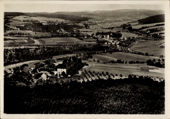 Postcard Staigacker Strümpfelbach Backnang in Württemberg, aerial photograph, House of Mercy