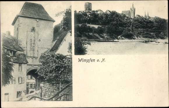 Postcard Bad Wimpfen am Neckar, partial views