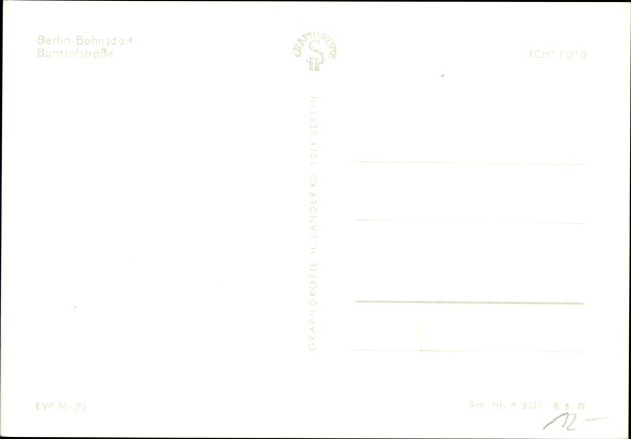 Postcard Berlin Treptow Bohnsdorf, Buntzelstraße, Omnibus
