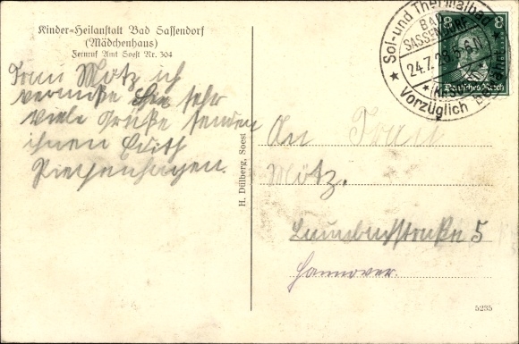PC Bad Sassendorf in Westphalia, castle, children&#39;s sanatorium