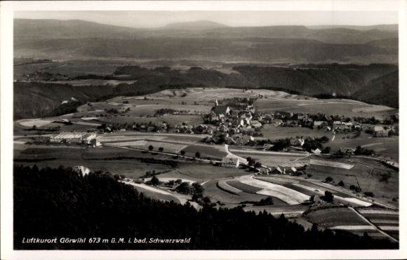 Ak Görwihl im Schwarzwald Baden, Fliegeraufnahme