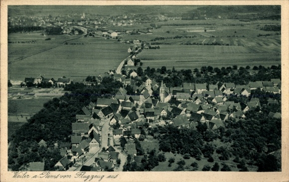 Ak Weiler an der Rems Schorndorf in Württemberg, luchtfoto