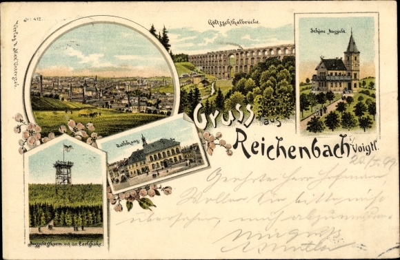 lito Reichenbach im Vogtland, panorama, most Göltzschtal, piękny widok, ratusz, Carlshöhe