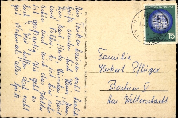 Postcard Trubenhausen Großalmerode in Hesse, general view, Bachmann general goods, street section