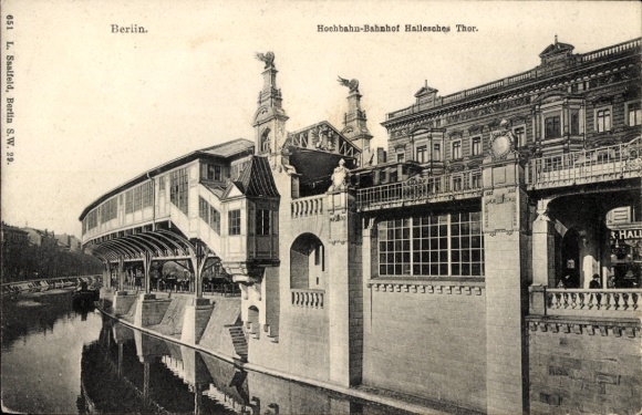 Ak Berlin Kreuzberg, Hochbahn-Bahnhof Hallesches Tor