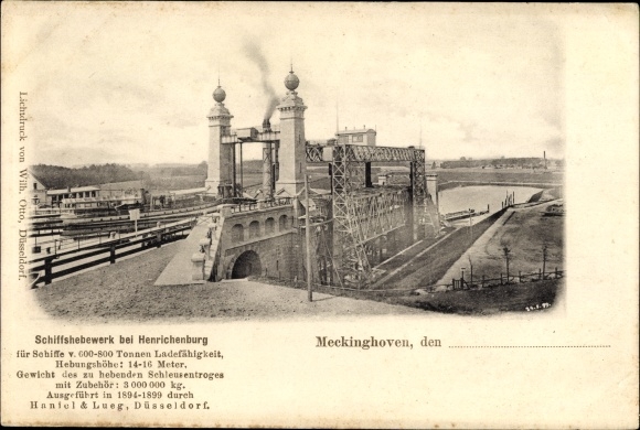 Ak Oberwiese Waltrop Ruhrgebiet, Schiffshebewerk Henrichenburg bei Meckinghoven