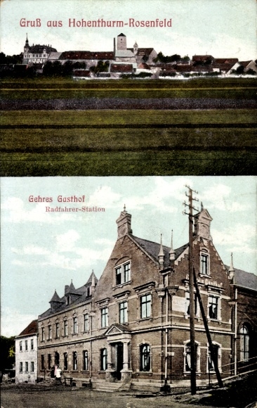 Postcard Hohenthurm Rosenfeld Landsberg im Saalekreis, Gehres Gasthof