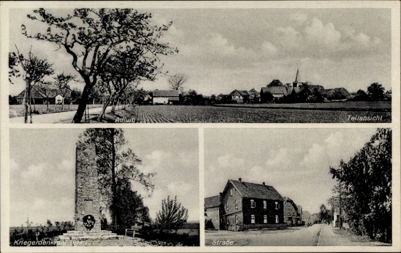 PC Adlum Harsum Lower Saxony, street section, war memorial 1914/1918