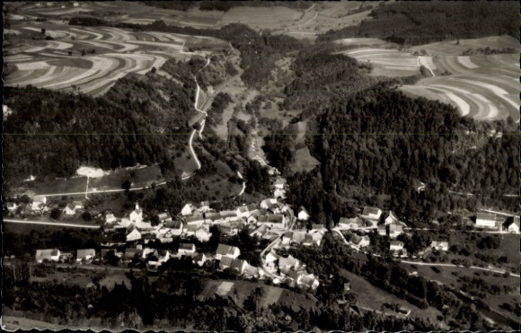 Ak Grimmelshofen Stühlingen im Schwarzwald Baden, Fliegeraufnahme
