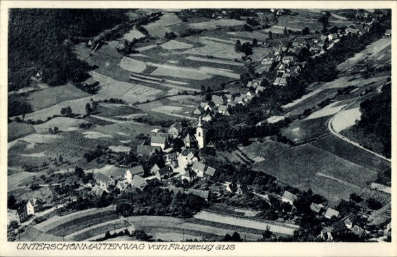 Postcard Unterschönmattenwag Unter Schönmattenwag Wald Michelbach in the Odenwald Hessen, aerial photograph
