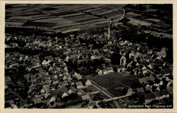 Ak Birkenfeld im Spessart Unterfranken, Fliegeraufnahme