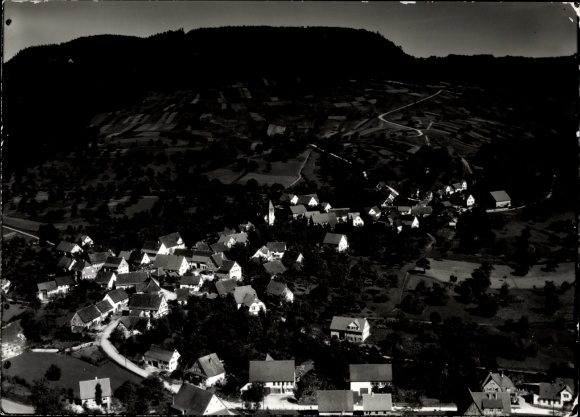 Postcard Streichen Schleching in Upper Bavaria, The picture shows a black and white photograph of the town S...