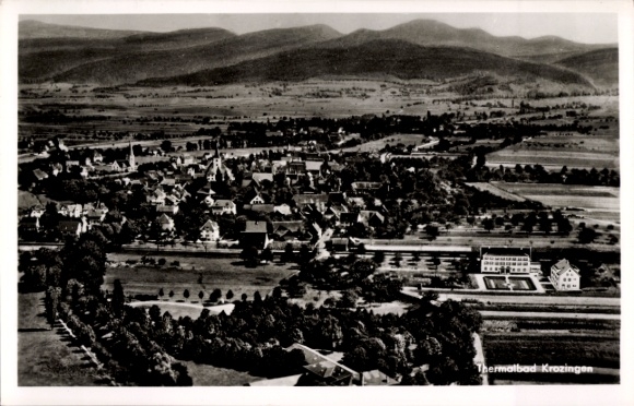 Postcard Bad Krozingen in Breisgau Black Forest, aerial photograph