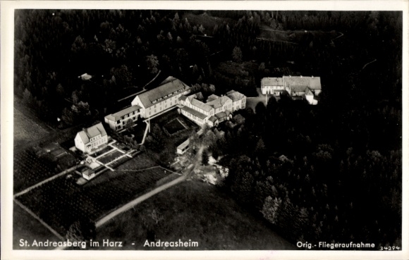 Postcard Sankt Andreasberg Braunlage in the Upper Harz, Andreasheim, aerial photograph