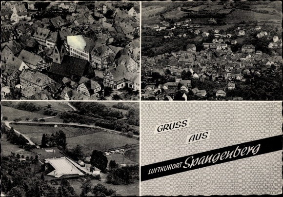 Postcard Spangenberg in Hesse, aerial photograph