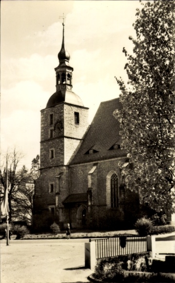 Postcard Glashütte in Saxony, Church