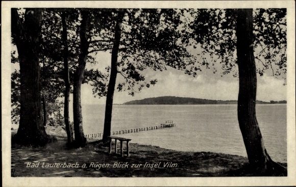 Postcard Lauterbach Putbus Island of Rügen, view to the island of Vilm