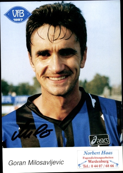 Autogrammkarte Fußballer Goran Milosavljevic, VfB Oldenburg, Autogramm