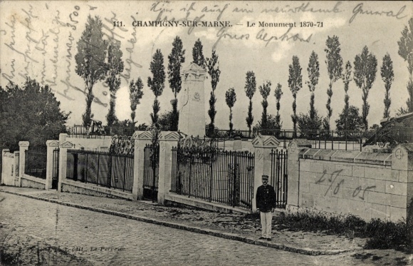 Ak Champigny sur Marne Val de Marne, Le Monument