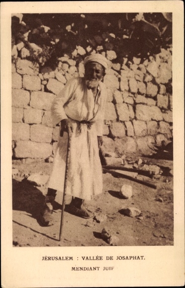 Judaica And Jerusalem Israel, Valley of Jehoshaphat, Mendiant Jew
