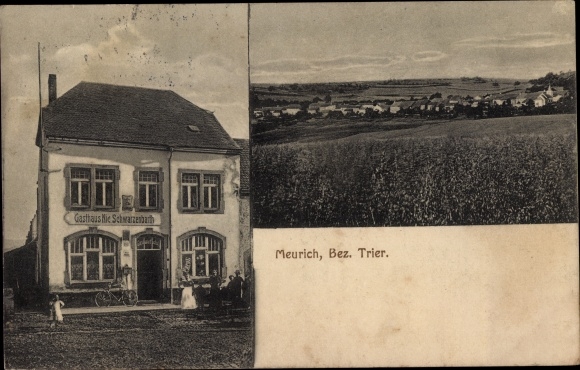 Postcard Meurich Kirf in the district of Saarburg, inn Nic. Schwarzenbach, Panorama