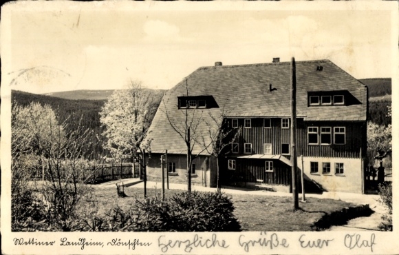 Postcard Dönschten Dippoldiswalde in the Ore Mountains, Wettiner Landheim