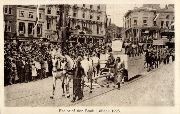 Postcard Hanseatic City of Lübeck, Charter of the City 1226, Festival