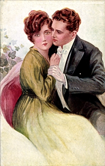 Artist Postcard Corbella, T., Lovers