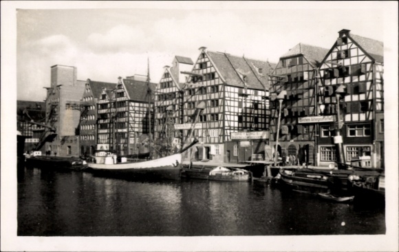 Photo Postcard Gdańsk Gdansk, Granary Island