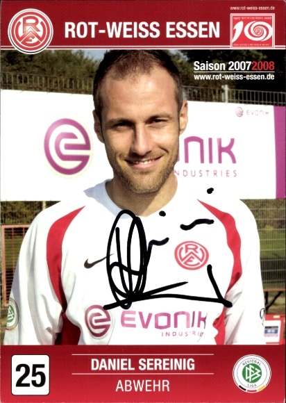 Autogrammkarte Fußballer Daniel Sereinig, Rot Weiss Essen, Autogramm