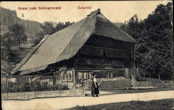 Postcard Gutach (near Hornberg) on the Black Forest Railway Baden, Haus