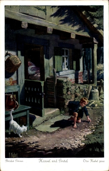Artist Postcard Kubel, Otto, fairy tales, Hansel and Gretel, Brothers Grimm