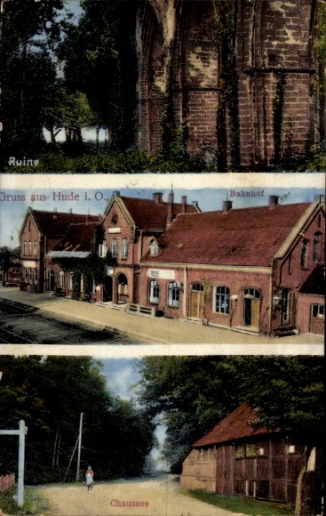 PC Hude in Oldenburg, ruins, train station, road