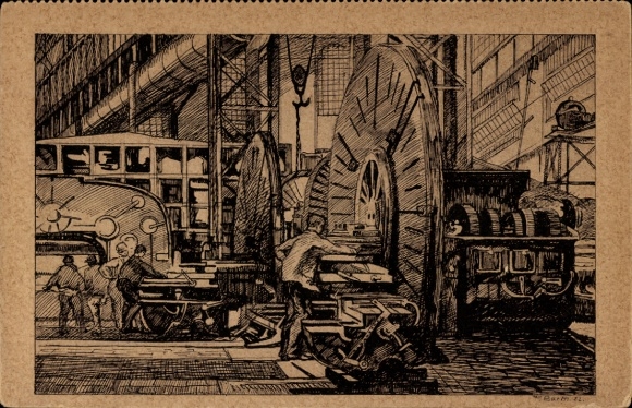 Postcard Mechanical Workshop, Schoellerstahl-Werke AG