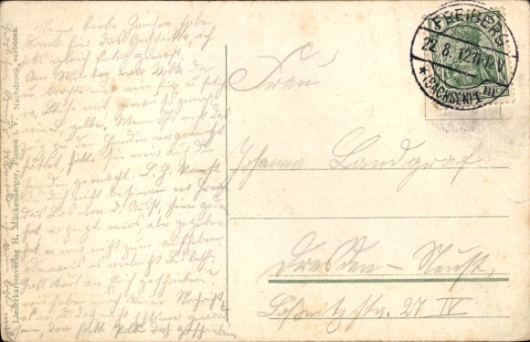 Song Postcard Mückenberger, Hilmar, Plauen in the Vogtland, Plau'n remains Plau'n
