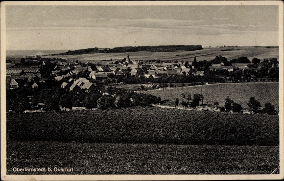 Ansichtkaart Oberfarnstedt Farnstädt im Saalekreis, totaalaanzicht van het dorp