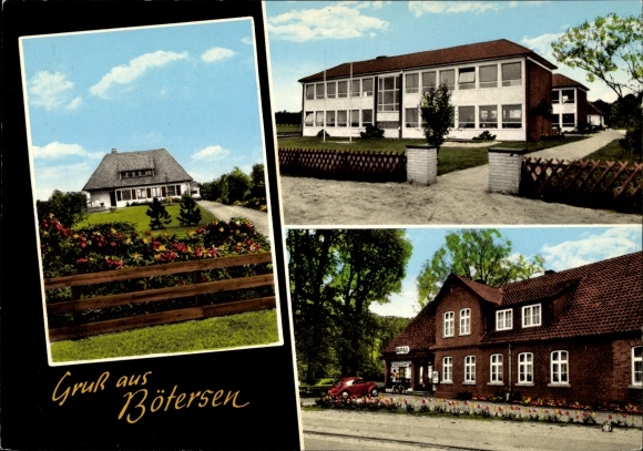 Ak Bötersen Niedersachsen, Haus mit Garten, Straßenpartie