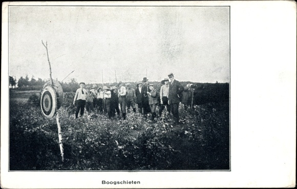 Postcard Boogschieten, archery, target