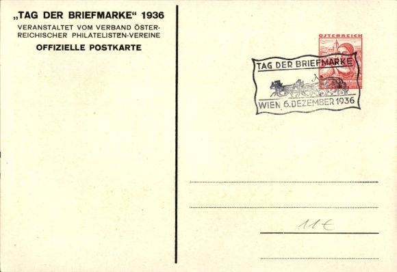 KP pocztowa Wiedeń, Dzień Znaczka 1936, Stowarzyszenie Austriackich Stowarzyszeń Filatelistów
