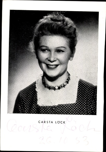 Postcard actress Carsta Löck, portrait, autograph, Christina