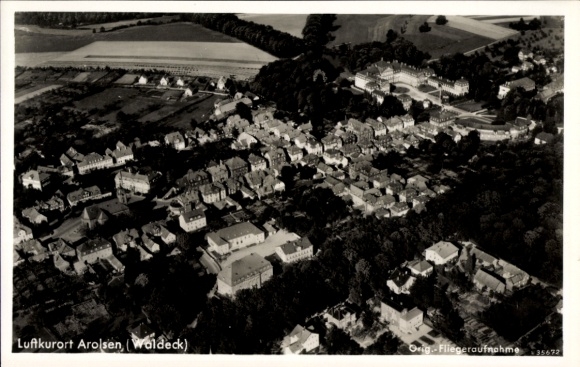 Postcard Bad Arolsen in Hesse, aerial photograph