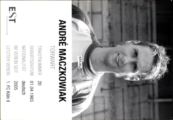 Autogrammkarte Fußballer André Maczkowiak, Rot Weiss Essen, Autogramm