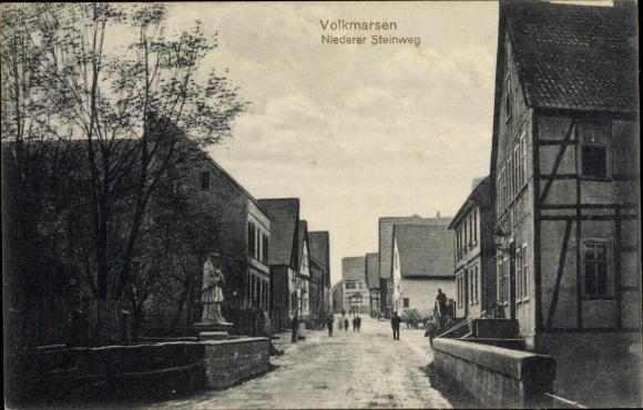 Postcard Volkmarsen in North Hesse, Niederer Steinweg