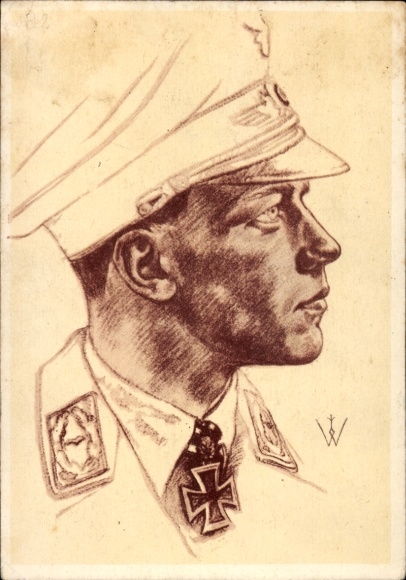 Kunstenaar Ak Willrich, Wolfgang, Majoor Wick, Commodore van een jachtsquadron, VDA