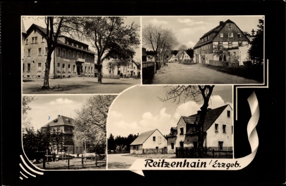 Ansichtkaart Reitzenhain Marienberg in het Ertsgebergte, marktplein, dorpsdeel