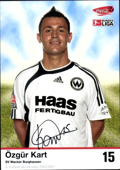 Karta autografu piłkarza Özgür Kart, SV Wacker Burghausen, autograf